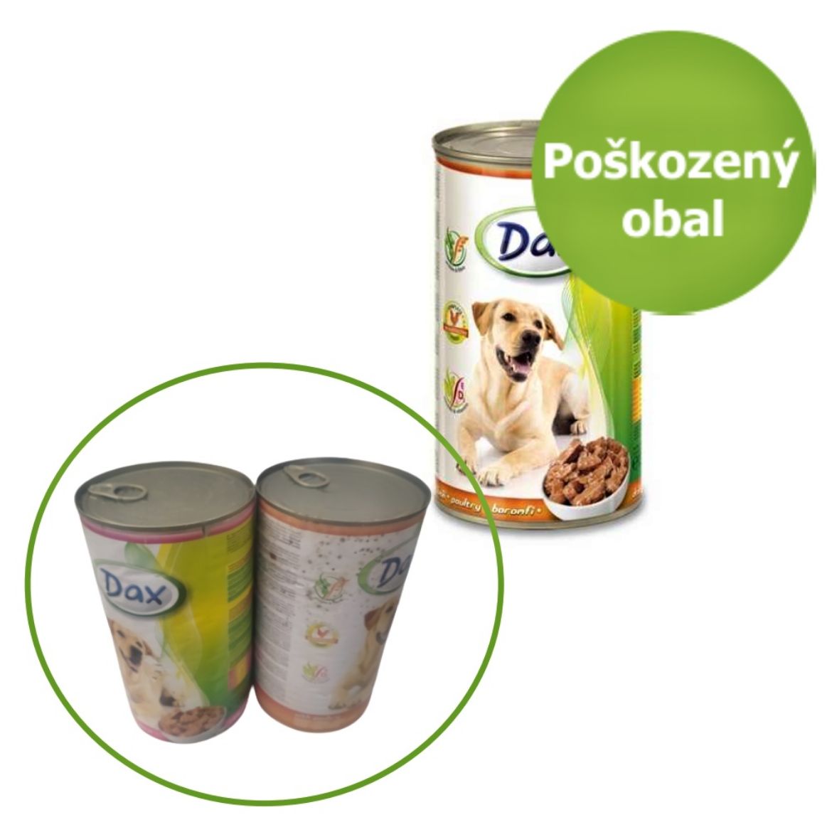 DAX konzerva pro psy, drůbeží kousky, kompletní mokré krmivo