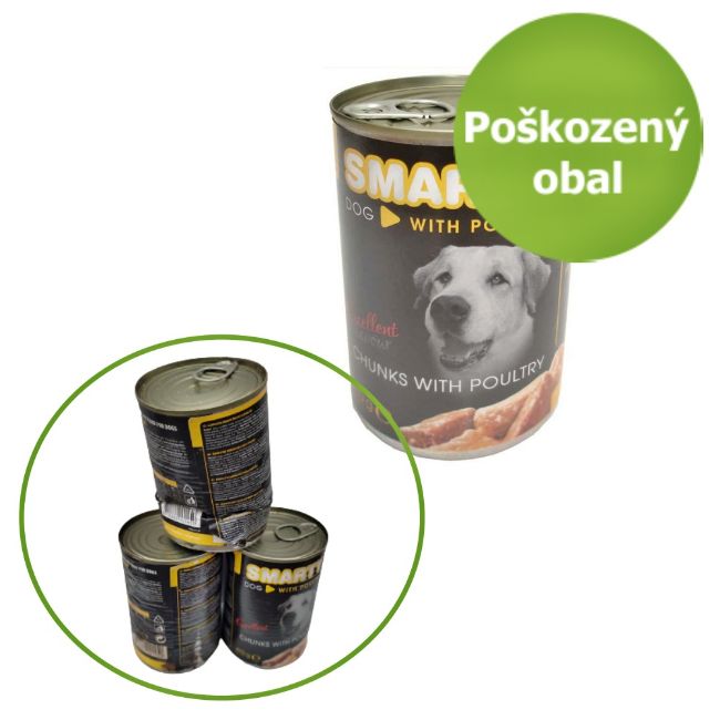 SMARTY konzerva pro psy, kousky ve šťávě, drůbeží, poultry
