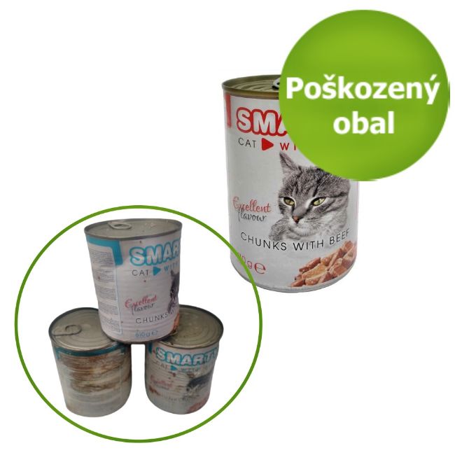 SMARTY konzerva pro kočky, kousky ve šťávě, hovězí, beef