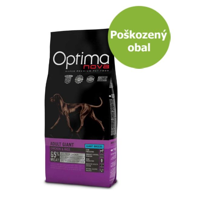 OPTIMAnova dog adult giant, obří plemena, chicken and rice, kuřecí s rýží, superprémiové, přírodní, monoproteinové