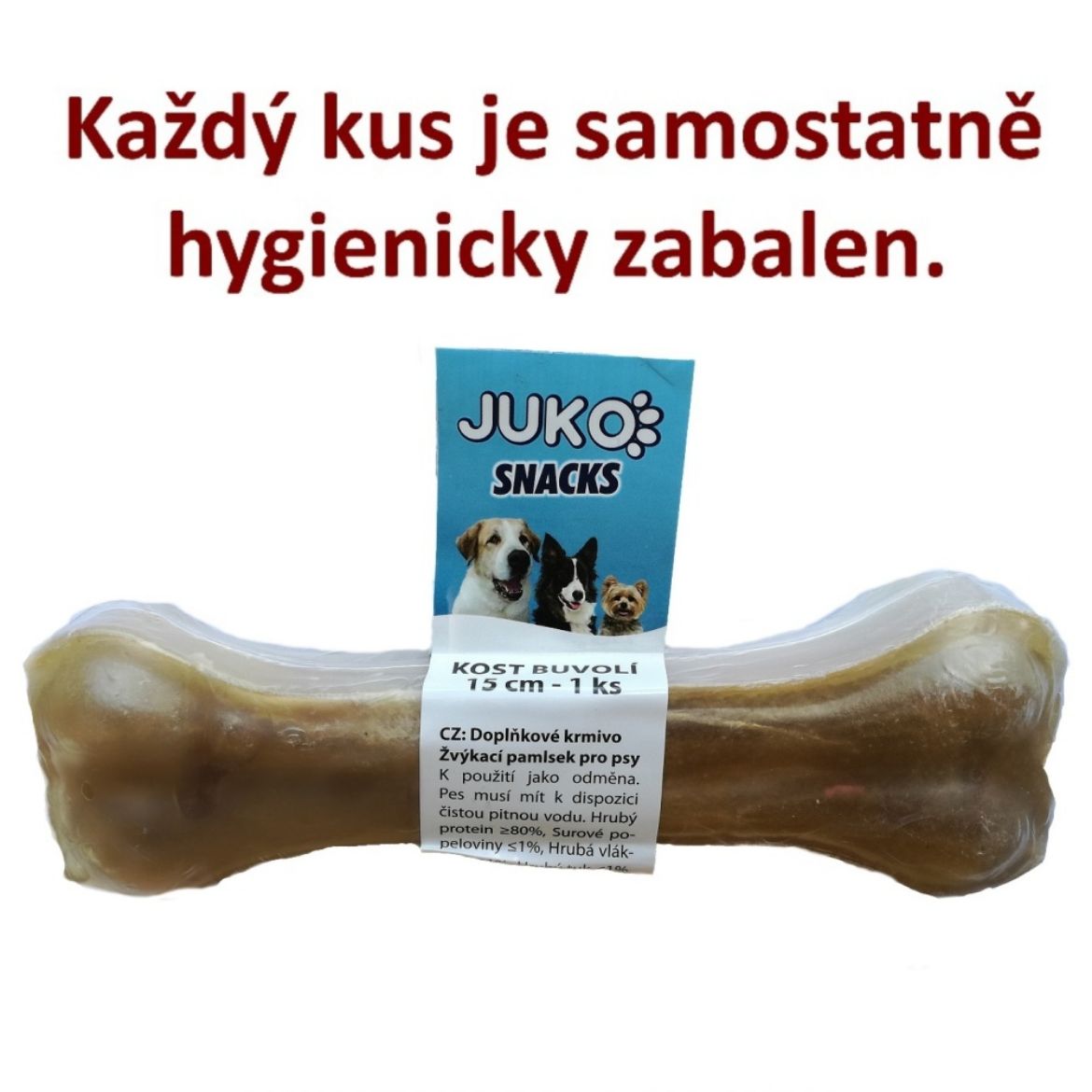 Obrázek z Kost buvolí JUKO Snacks 15 cm (1 ks) 