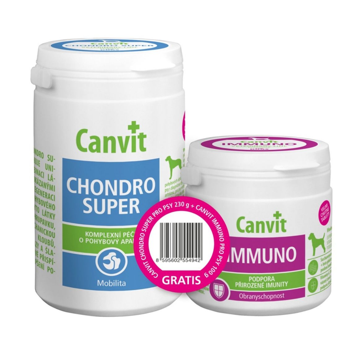 Obrázek z Canvit CHONDRO Super 230 g + Canvit Imunno 100 g ZDARMA 