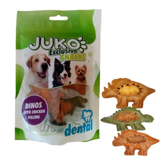 Obrázek z Dinos with chicken filling JUKO Snacks 4 ks (124 g) 