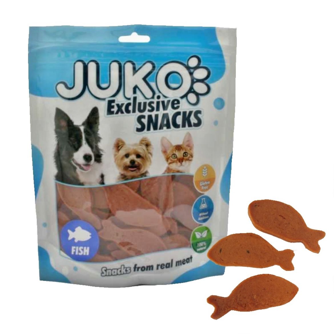 Obrázek z Salmon in Fish Shape JUKO Snacks 250 g 