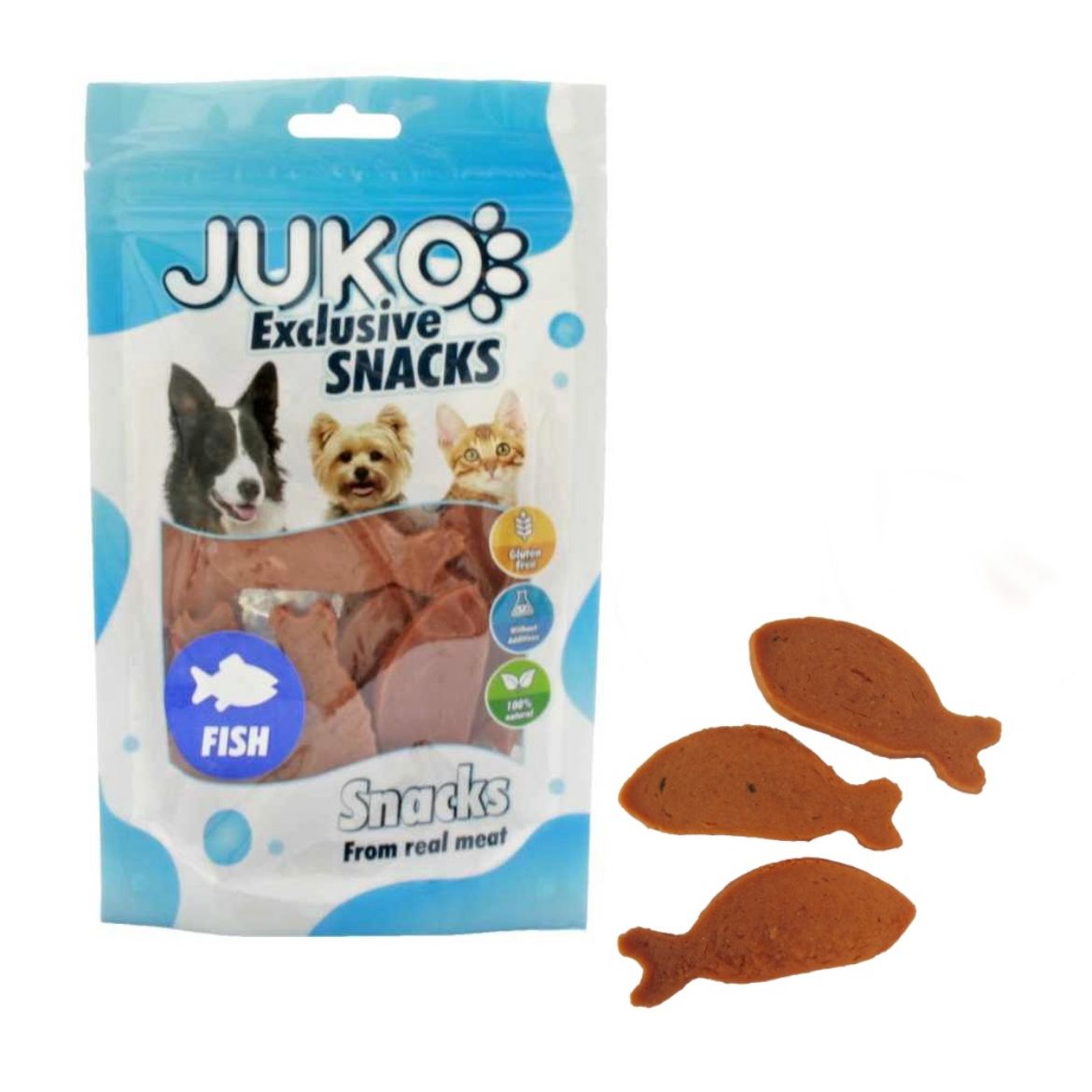 Obrázek z Salmon in Fish Shape JUKO Snacks 70 g 