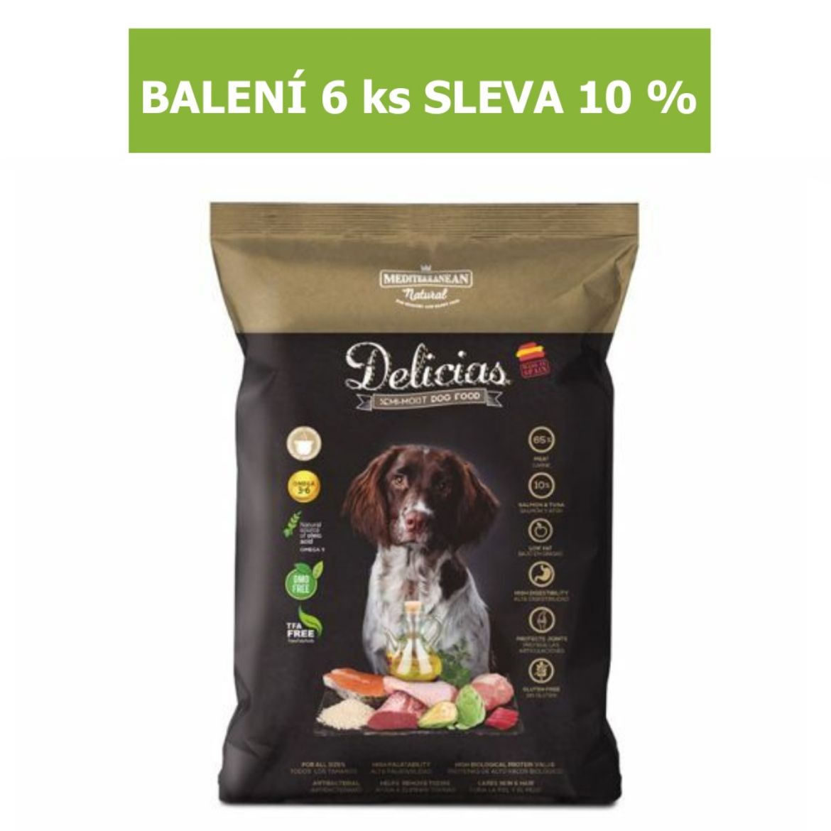 Obrázek z Delicias Dog Adult Soft poloměkké krmivo 1,5 kg (6 ks) SLEVA 10 % 