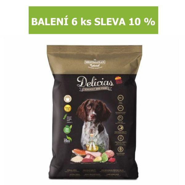 Obrázek Delicias Dog Adult Soft poloměkké krmivo 1,5 kg (6 ks) SLEVA 10 %
