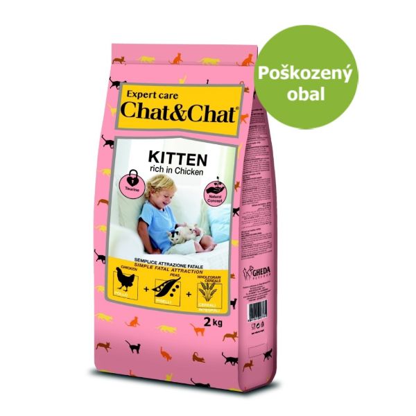 Chat & Chat kitten, kompletní krmivo pro koťata, s kuřecím masem, 2 kg