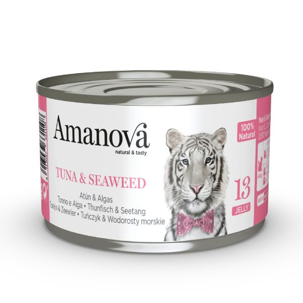 Obrázek Amanova Cat Tuna & Seaweed (mořské řasy) v želé (13), konzerva 70 g