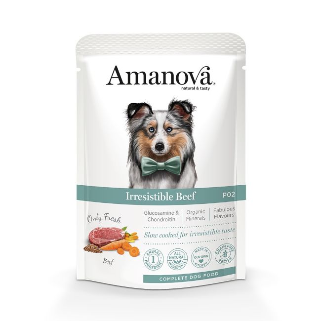 Amanova dog adult beef, hovězí, kompletní mokré krmivo pro dospělé psy, superprémiové, bezlepkové