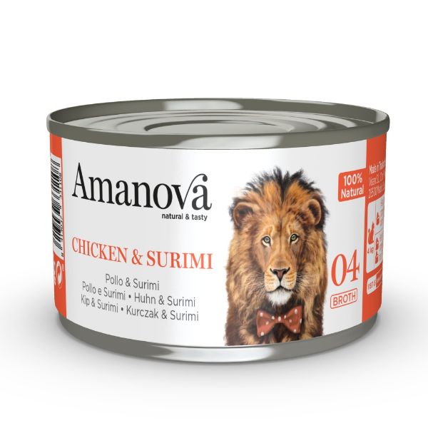 Obrázek Amanova Cat Chicken & Surimi ve vývaru (04), konzerva 70 g