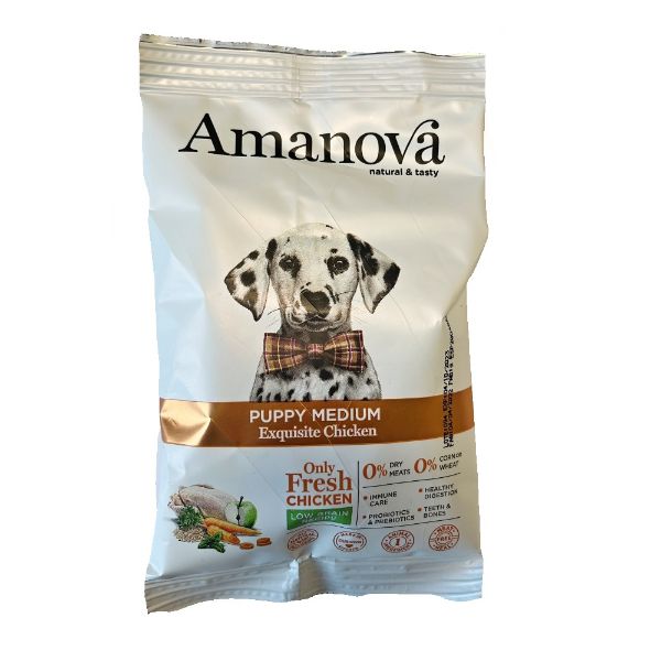 Obrázek Vzorek Amanova Dog Puppy Medium Chicken & Quinoa LG 100 g