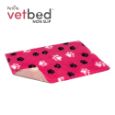 Obrázek z Vetbed protiskluz / Drybed růžová černé a bílé packy DELUXE 75 x 50 cm, vlas 30 mm 