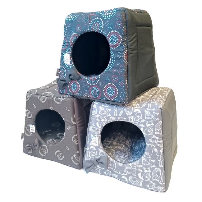 Látkový domeček poskytuje příjemný úkryt a nerušený odpočinek, Různé dekory, 55 x 55 x 28 cm