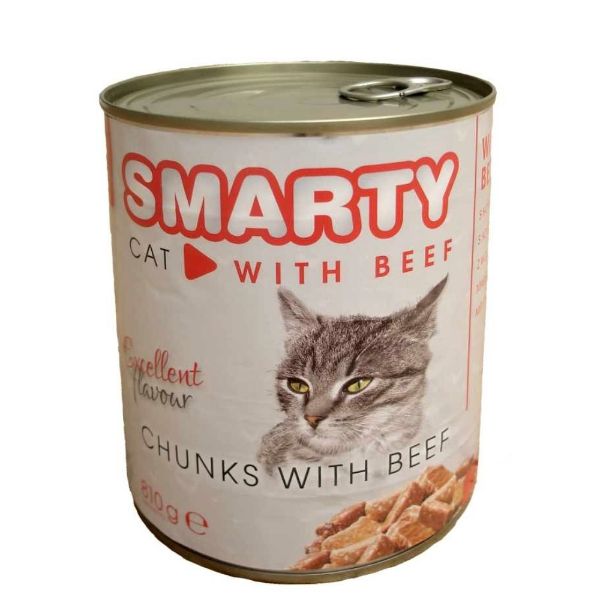 Obrázek SMARTY Cat Hovězí chunks, konzerva 810 g