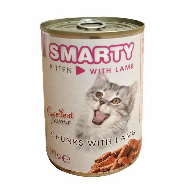 Obrázek SMARTY Cat Kitten Jehněčí chunks, konzerva 410 g