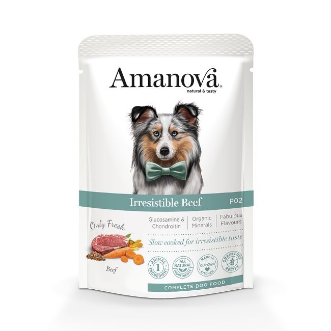 Amanova dog adult beef, hovězí, kompletní mokré krmivo pro dospělé psy, superprémiové, bezlepkové