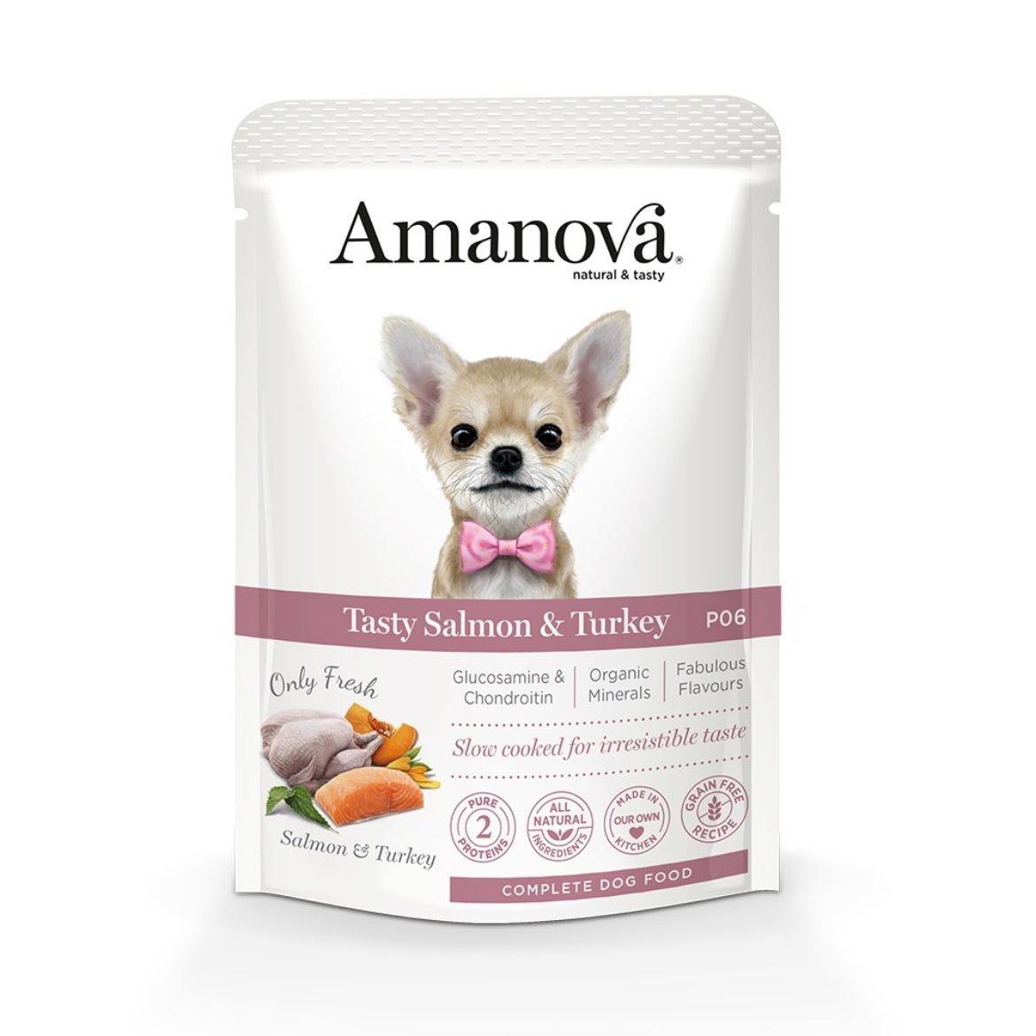 Obrázek z Amanova Dog Salmon & Turkey GF (P06), kapsička 300 g 