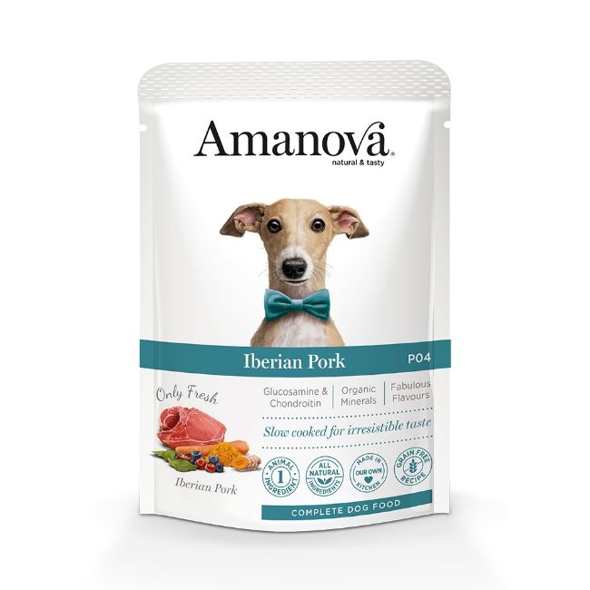 Amanova dog adult iberian pork, iberské vepřové, kompletní mokré krmivo pro dospělé psy, superprémiové, bezlepkové