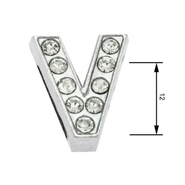 navlékací písmeno na obojek,písmeno V,velikost 12 mm