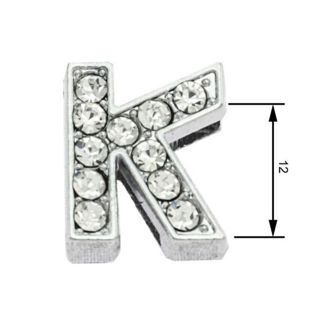 navlékací písmeno na obojek,písmeno K,velikost 12 mm