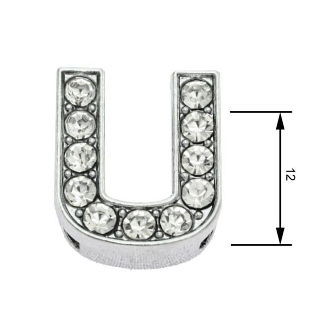 navlékací písmeno na obojek,písmeno U,velikost 12 mm