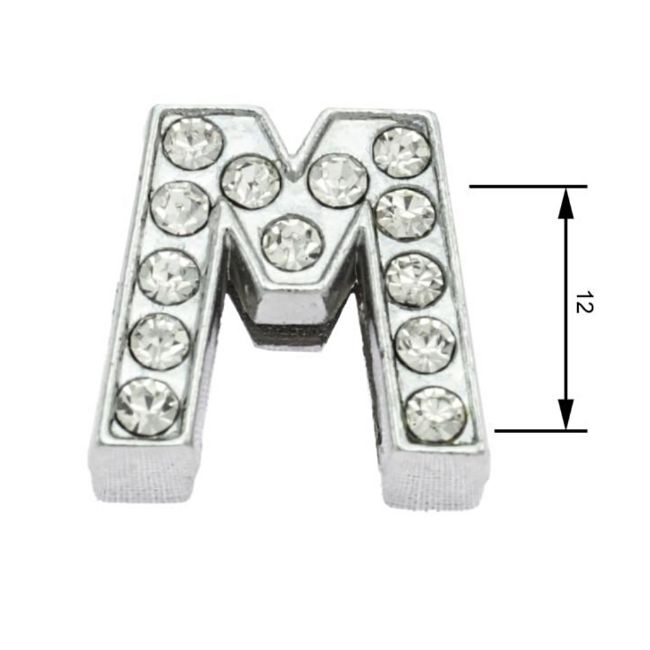 navlékací písmeno na obojek,písmeno M,velikost 12 mm