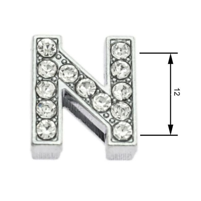 navlékací písmeno na obojek,písmeno N,velikost 12 mm