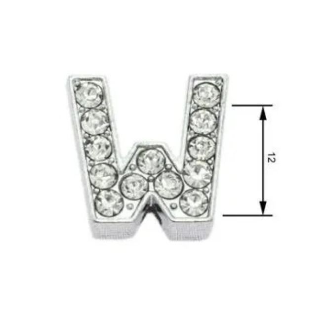 navlékací písmeno na obojek,písmeno W,velikost 12 mm