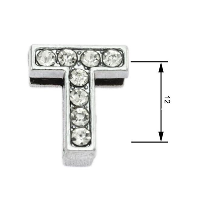 navlékací písmeno na obojek,písmeno T,velikost 12 mm