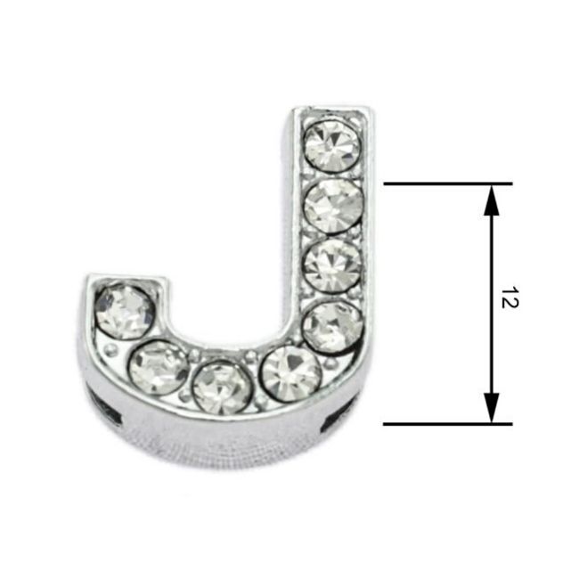 navlékací písmeno na obojek,písmeno J,velikost 12 mm