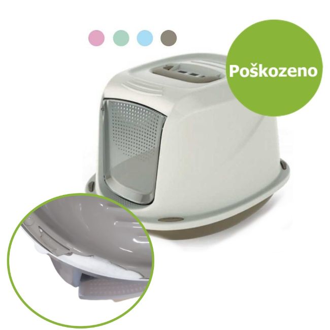 Uzavřený záchod pro kočky z kvalitního plastu, mix barev, dvířka, galaxy deluxe 45 x 36 x 31,5 cm