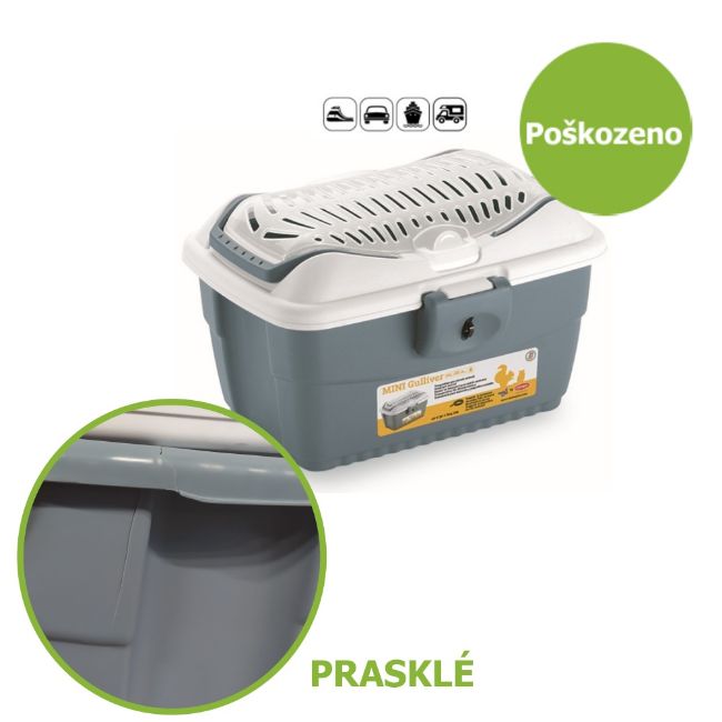 Gulliver, přepravka, pro hlodavce, k přenášení malých zvířat, zakrslý králík, morče, myš, šedomodrá