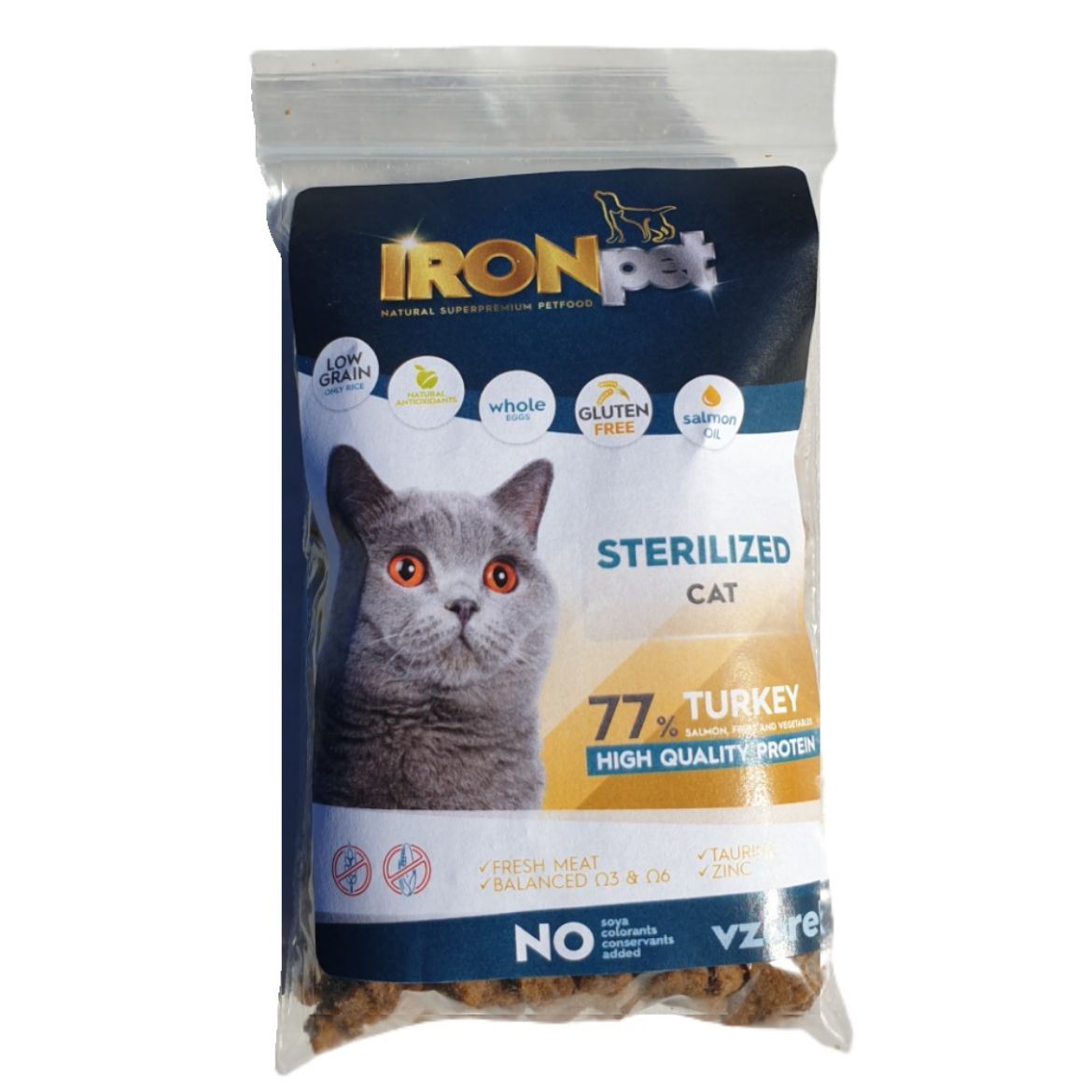 Obrázek z Vzorek IRONpet Cat Sterilized Turkey (Krůta) 70 g 