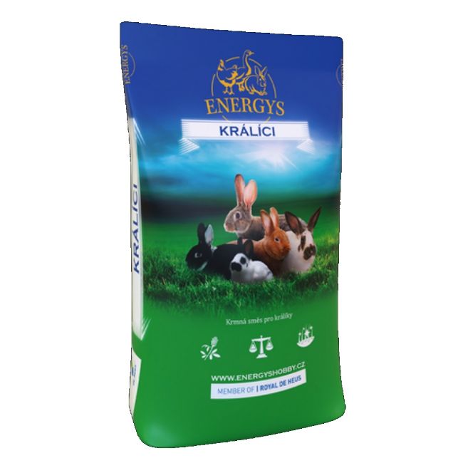 Energys Klasik Forte králík (výkrm, s antikokcidiky) 10 kg, pro  chov a výkrm králíků max. do 5 dnů před porážkou. 