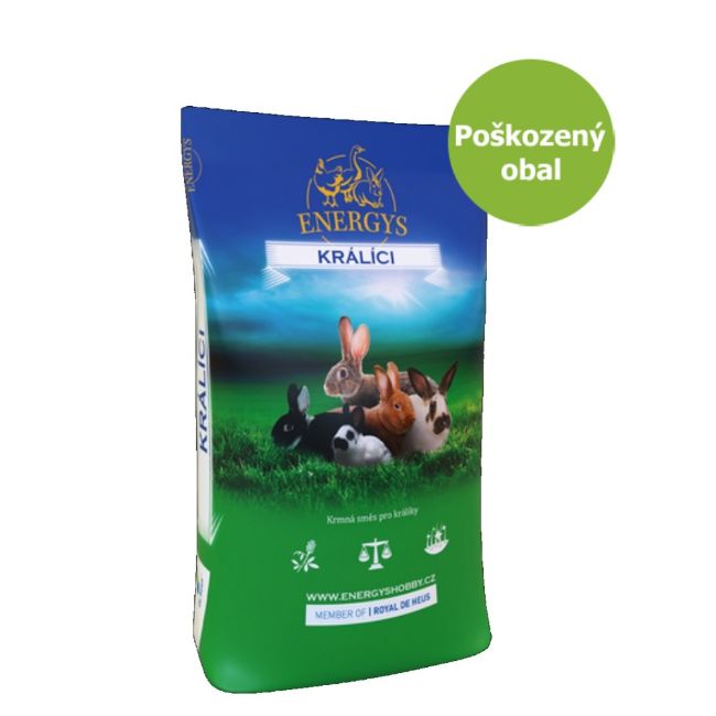 Energys Klasik Forte králík (výkrm, s antikokcidiky) 25 kg, pro  chov a výkrm králíků max. do 5 dnů před porážkou. 