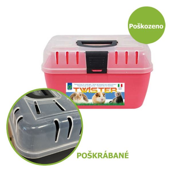 přepravní box hlodavec Twister, plastový, průhledný horní díl