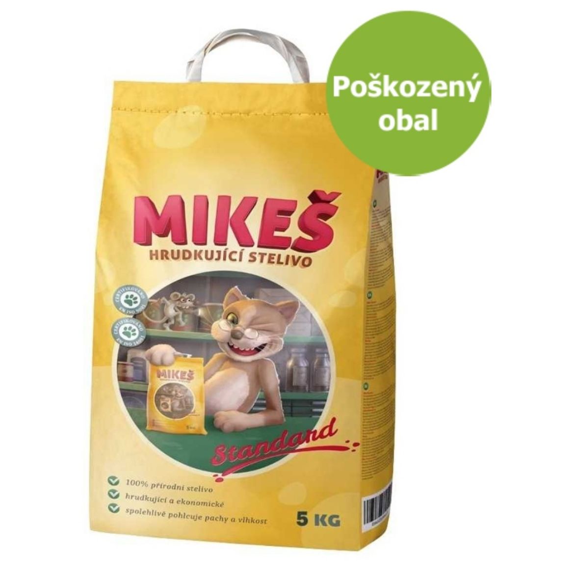 hrudkující stelivo, Mikeš standard, bentonit, náplň do kočičího záchodu, toalety, 100% přírodní, pohlcuje pachy a vlhkost,