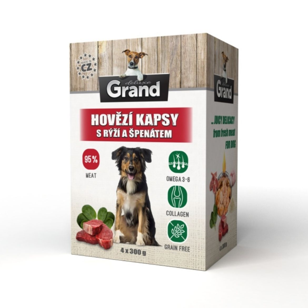 Obrázek z Grand deluxe Dog hovězí, kapsička 300 g (4 pack) 