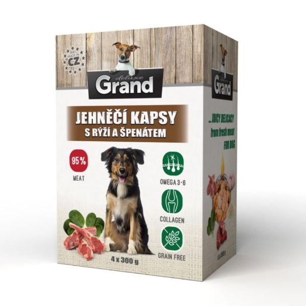Obrázek Grand deluxe Dog jehněčí, kapsička 300 g (4 pack)