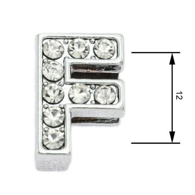 navlékací písmeno na obojek,písmeno F,velikost 12 mm