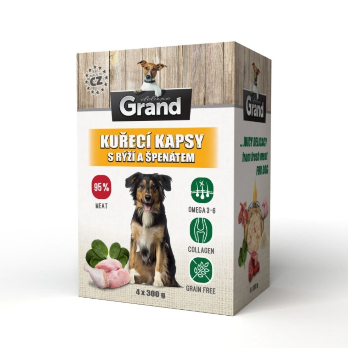 Obrázek z Grand deluxe Dog kuřecí, kapsička 300 g (4 pack) 