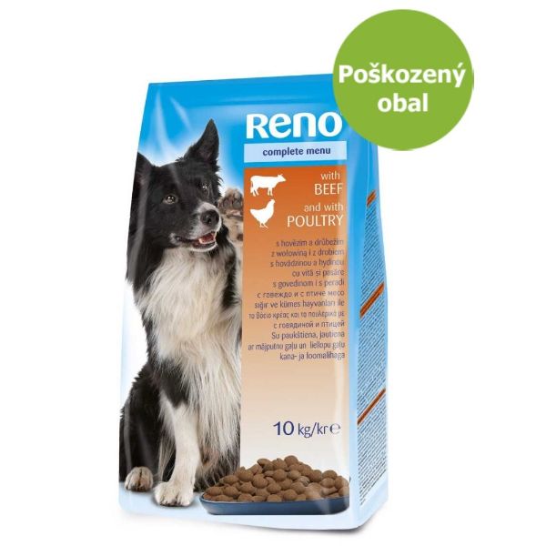 Obrázek RENO Dog hovězí a drůbeží 10 kg - Poškozený obal - SLEVA 15 %