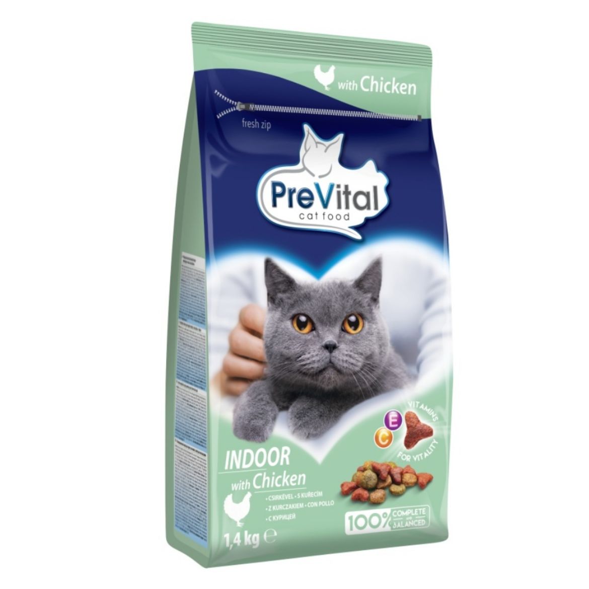 Obrázek z PreVital kočka domácí, kuřecí granule 1,4 kg 