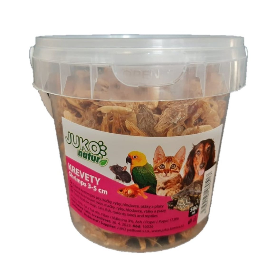 Obrázek z Krevety 3 - 5 cm JUKO, dóza 500 ml ( 75g )  
