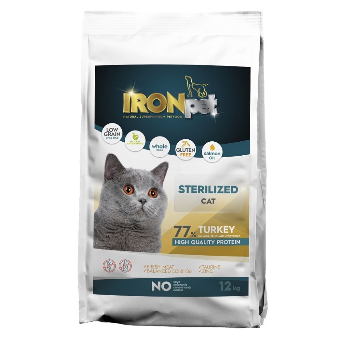Obrázek z IRONpet Cat Sterilized Turkey (Krůta) 12 kg 