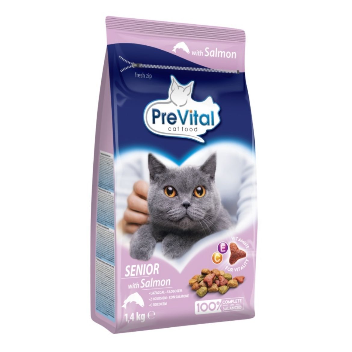 Obrázek z PreVital kočka senior losos 1,4 kg 