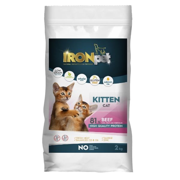 Obrázek IRONpet Cat Kitten Beef (Hovězí) 2 kg