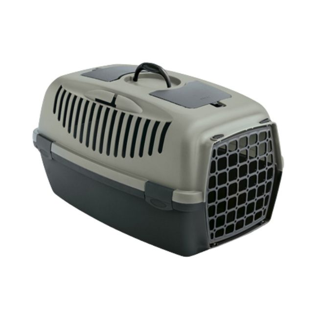 přepravka, přenoska Gulliver velikost 3, plastová dvířka, nosnost 10 - 12 kg , green line, popruh, kolečka