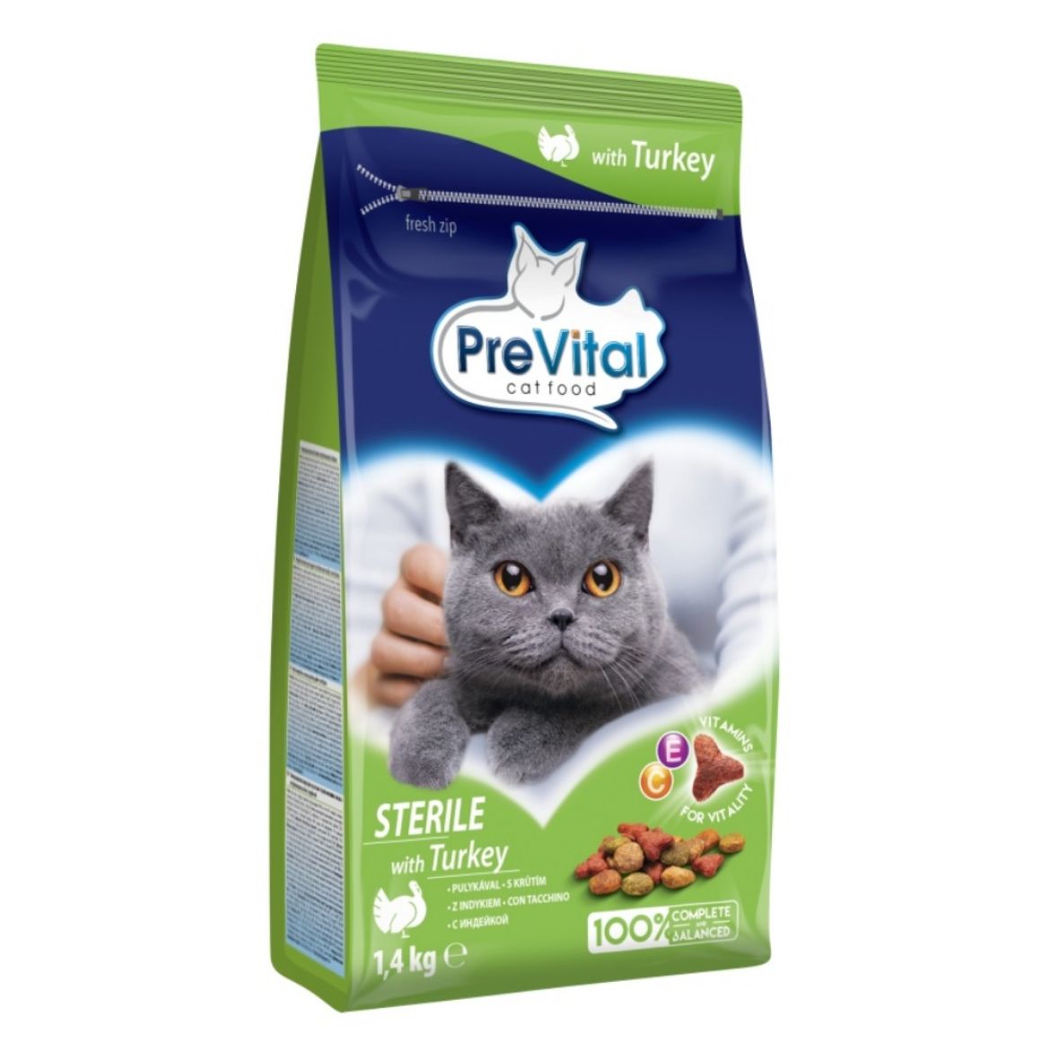Obrázek z PreVital kočka sterile krůtí 1,4 kg 